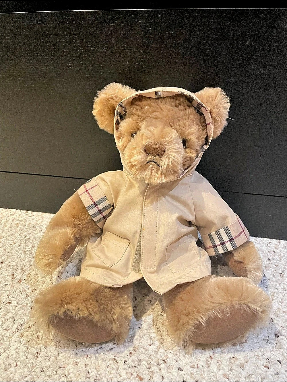 Burberry Teddy Bear with Trench Coat Checkered Jacket
